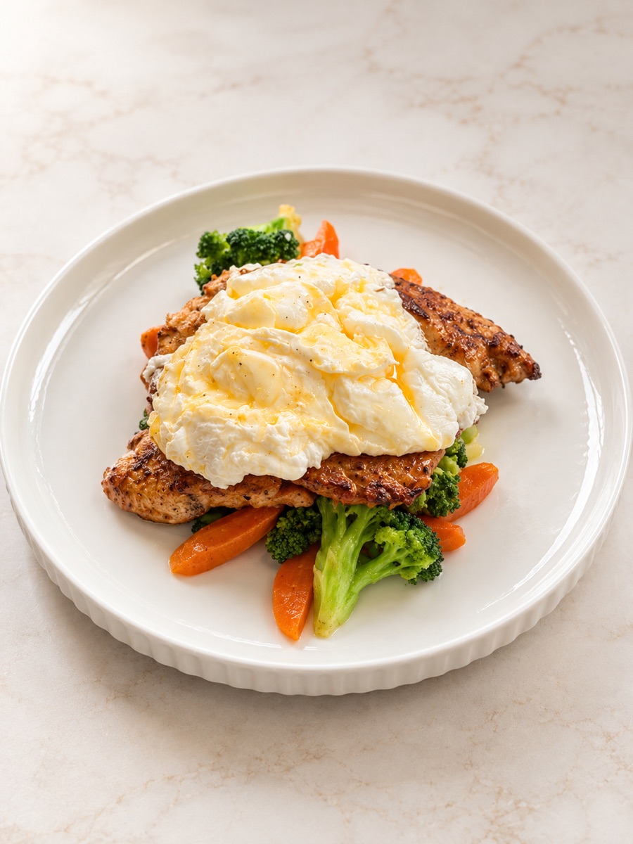 Grilled Chicken Breast with Hollandaise Sauce