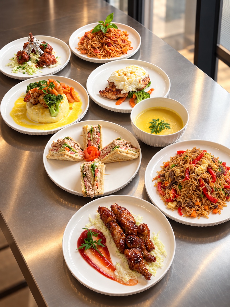 A selection of dishes prepared at Rubis Signature Suites